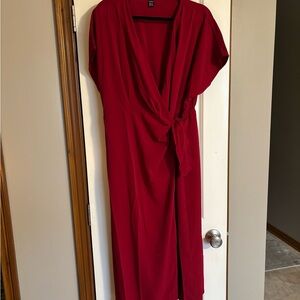 🌟NWOT🌟SHEIN Red Maxi Wrap Dress
